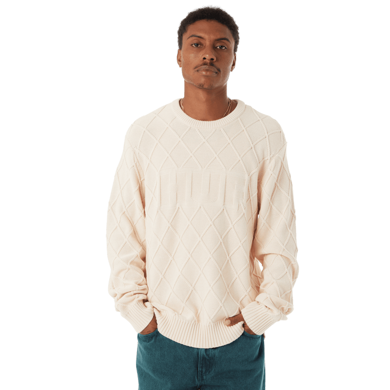 huf maglioni Grid Crewneck Sweater