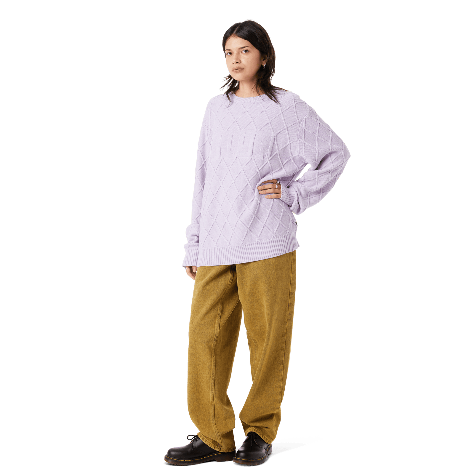 huf maglioni Grid Crewneck Sweater