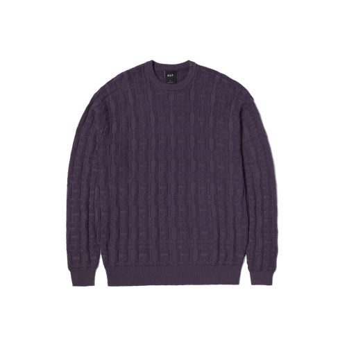maglioni huf INTERLACED JACQUARD OVERDYED CREW