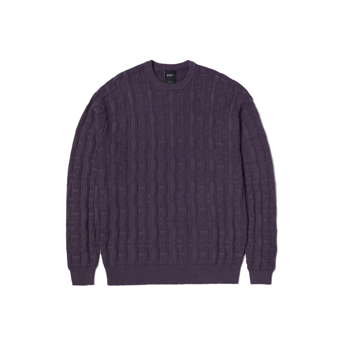 huf maglioni Interlaced Jacquard Overdyed Crew