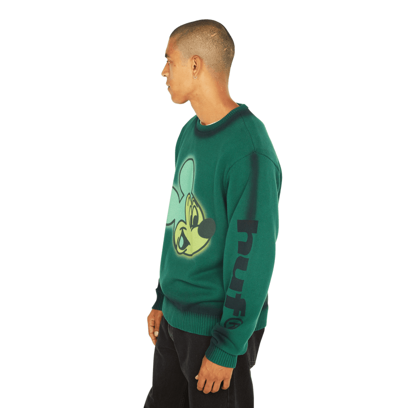 huf maglioni Mickey Spray Crewneck Sweater
