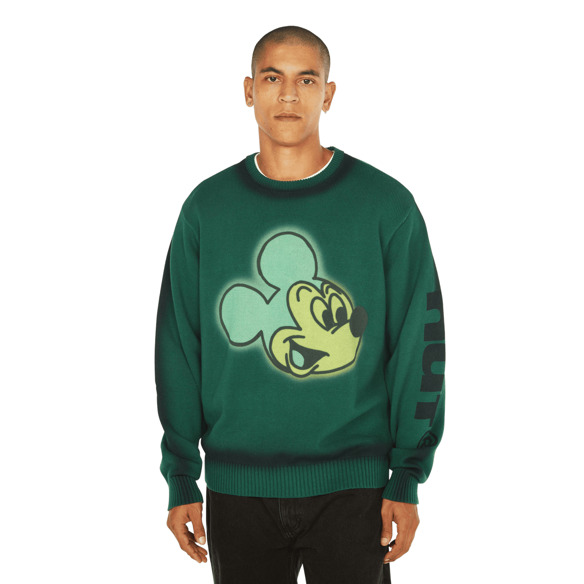 huf maglioni Mickey Spray Crewneck Sweater