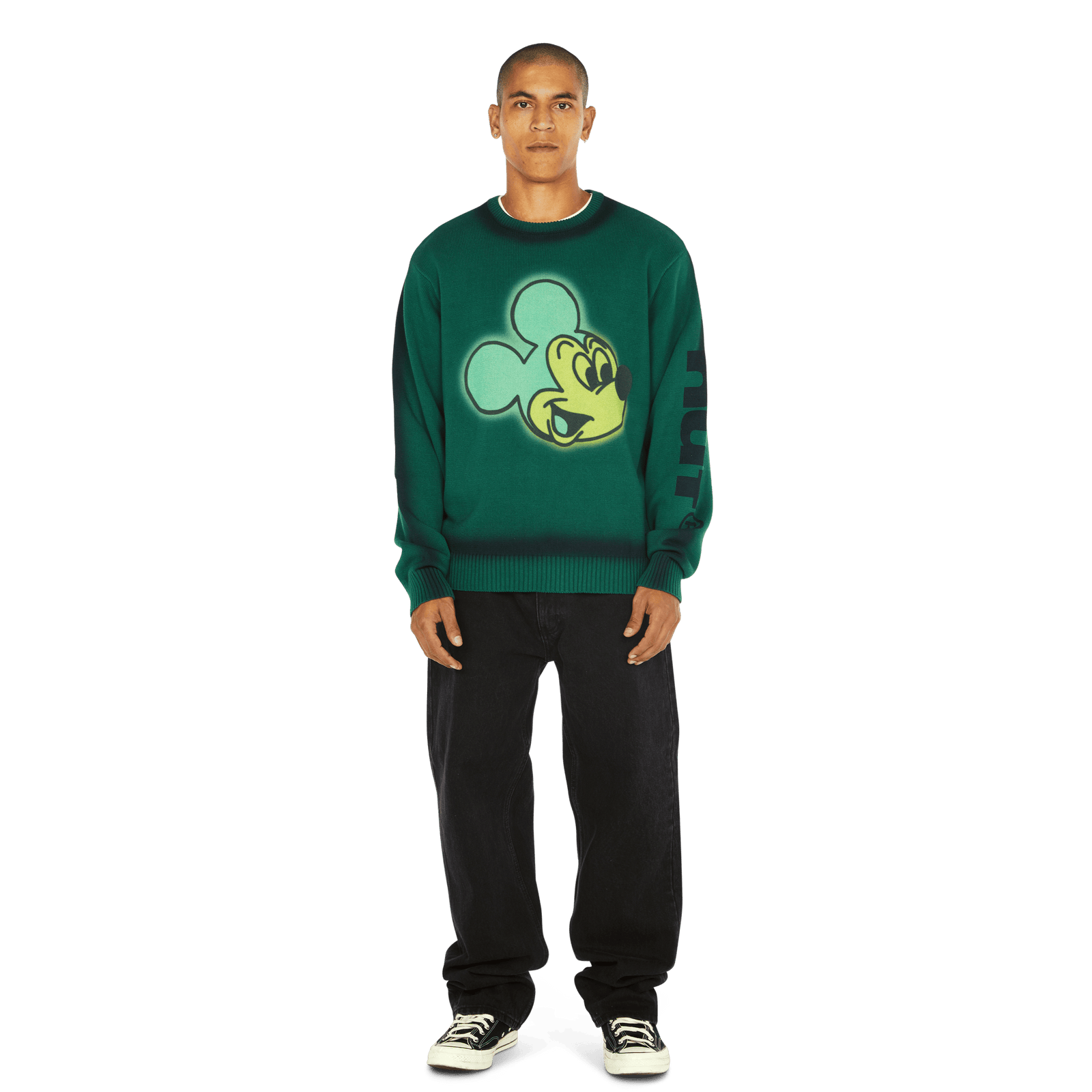 huf maglioni Mickey Spray Crewneck Sweater