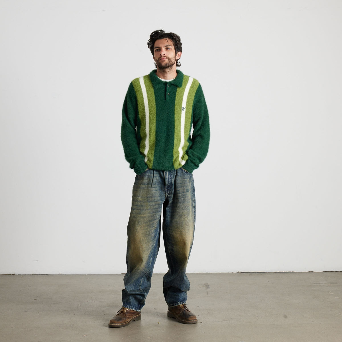 huf maglioni Milton Mohair Polo Sweater