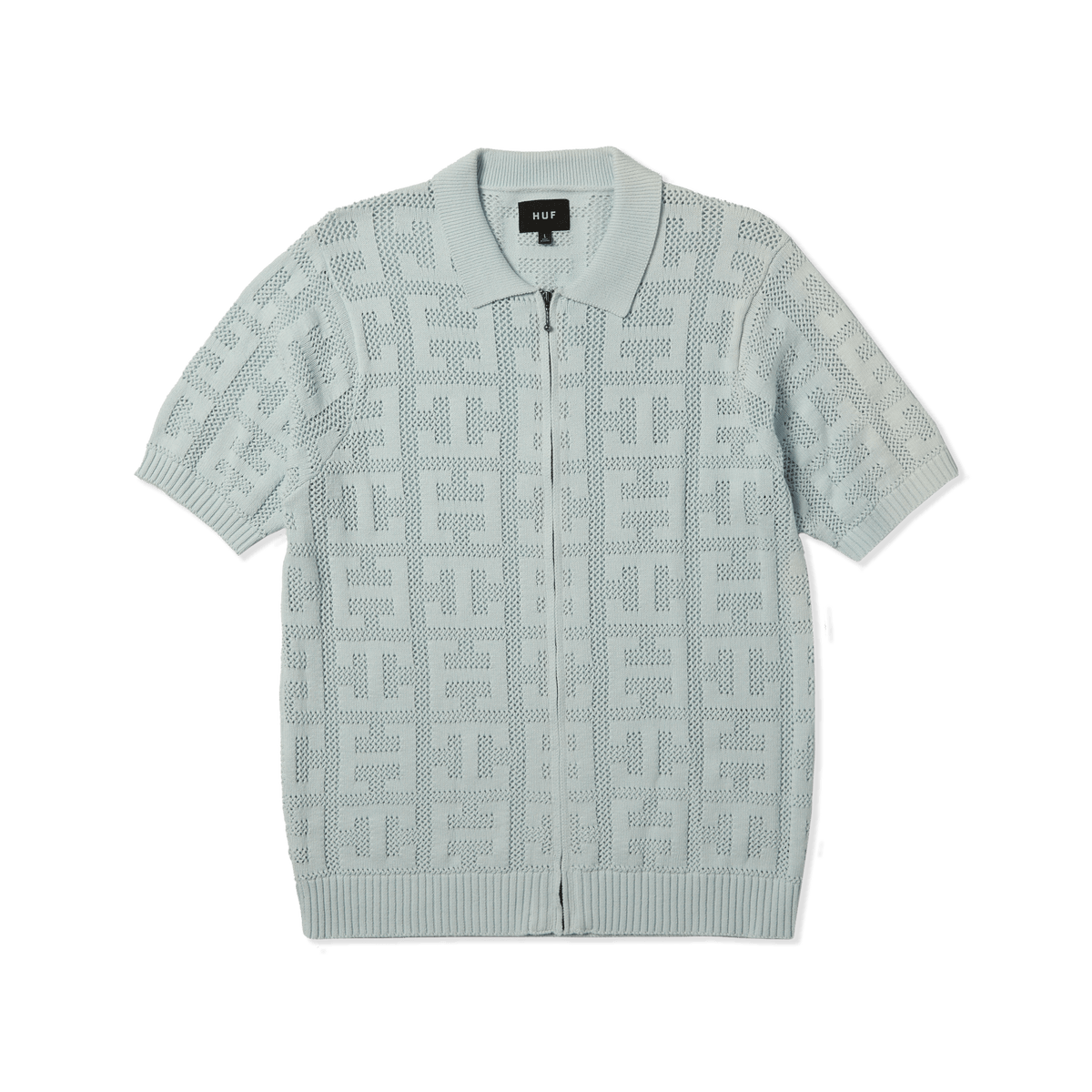 huf maglioni Monogram Jacquard Zip Sweater