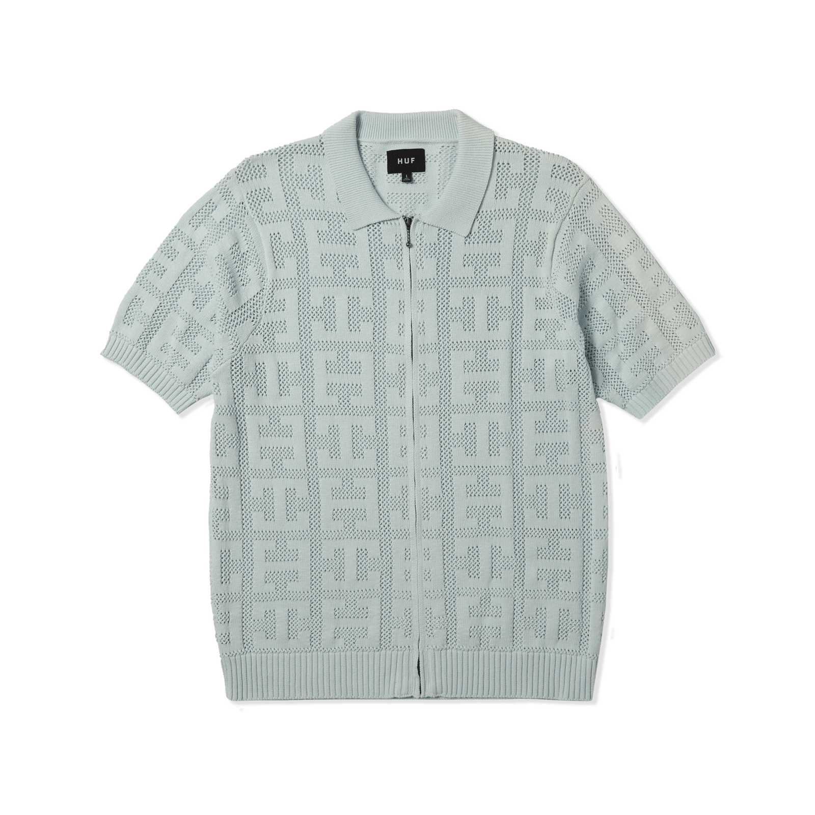 huf maglioni Monogram Jacquard Zip Sweater