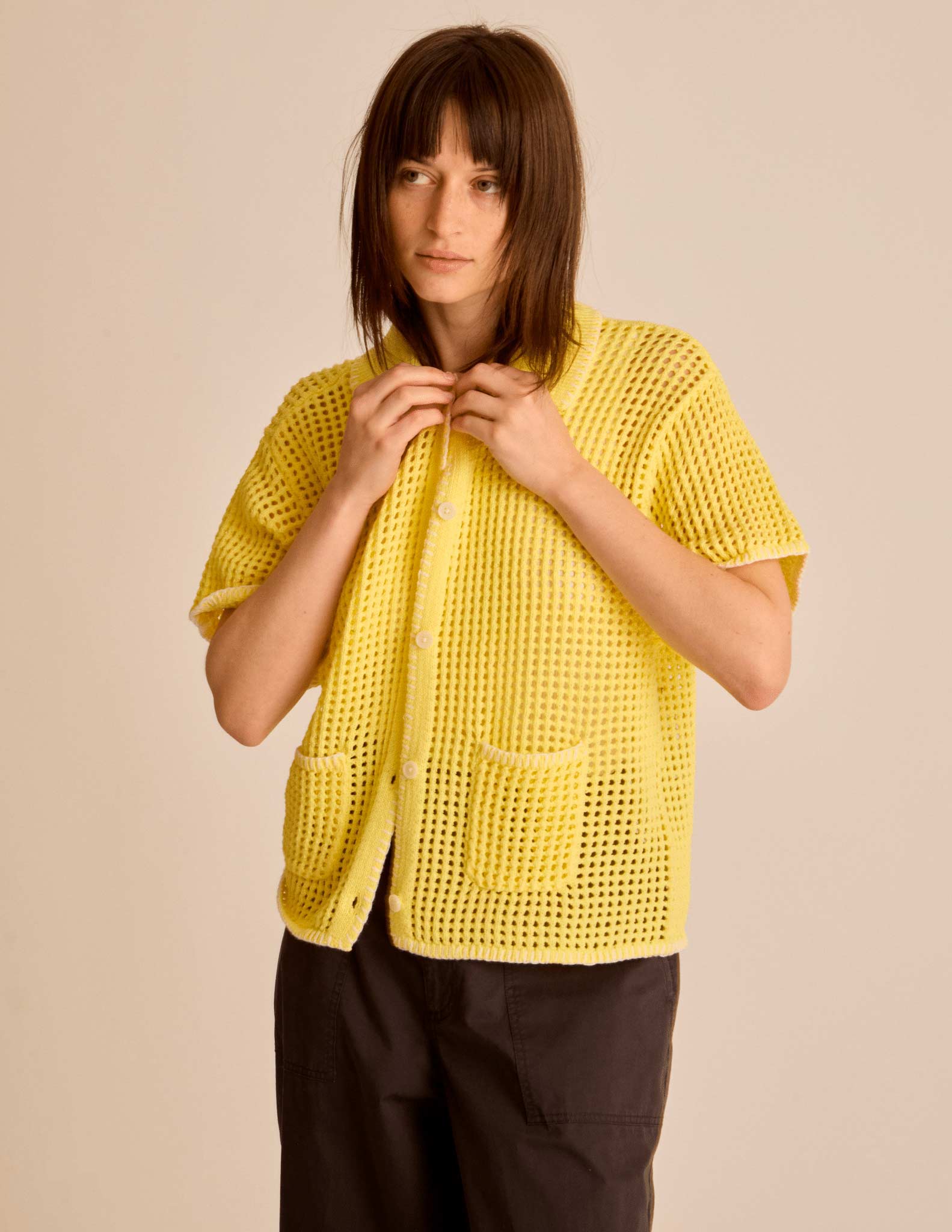 obey maglioni Pilar Crochet Ss Cardigan