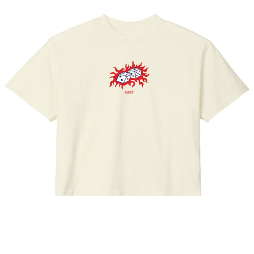 t-shirt obey FLAMMING DICE RAEGAN CROP TEE
