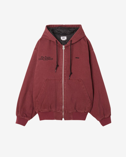 obey Local Service Zip Up Hood Jacket foto 2