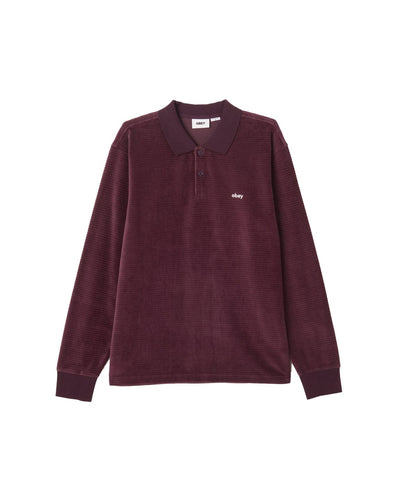 t-shirt obey LOOP VELOUR POLO LS