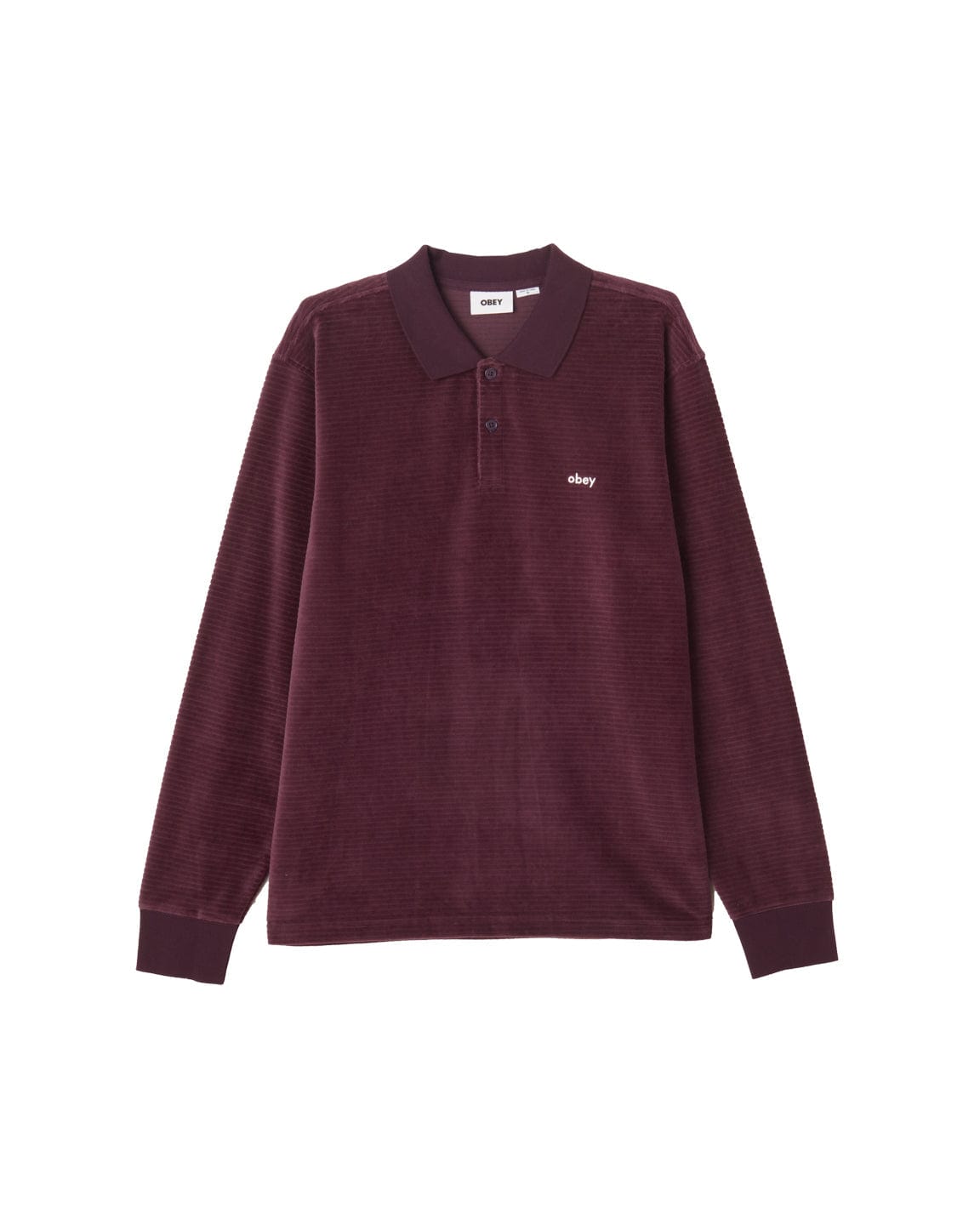 obey Loop Velour Polo Ls