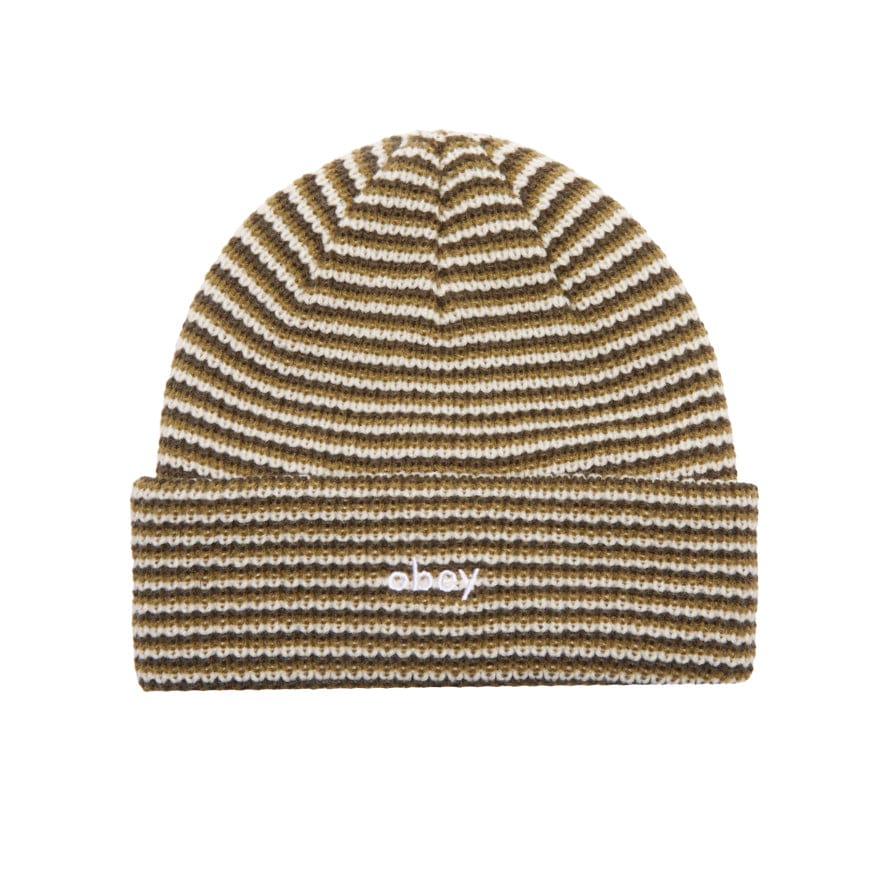 obey Parker Striped Beanie
