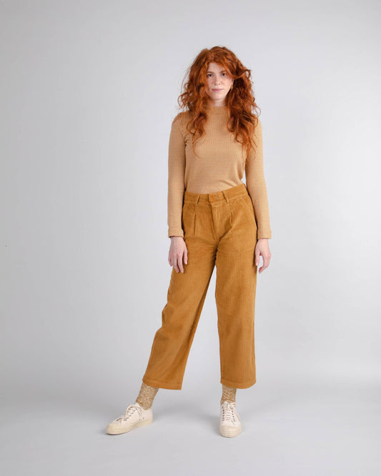 brava fabrics CORDUROY PLEATED PANT - CAMEL foto 2