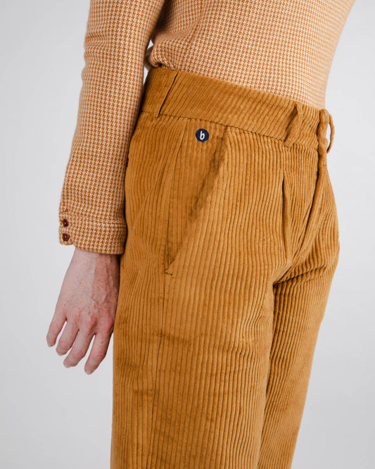 brava fabrics CORDUROY PLEATED PANT - CAMEL foto 5