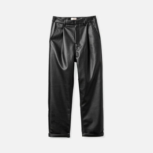 pantaloni brixton ABERDEEN LEATHER TROUSER PANT - BLACK