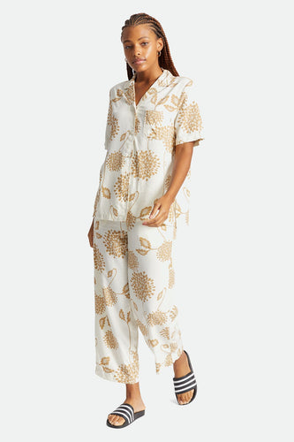 pantaloni brixton GARDEN FLORAL CROP PANT - DOVE