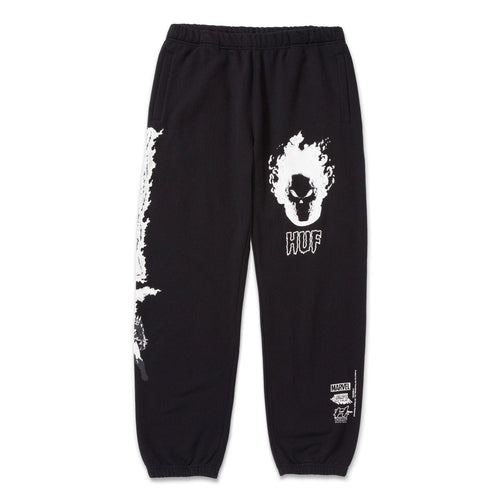 pantaloni huf GHOST RIDER FLEECE PANT - BLACK