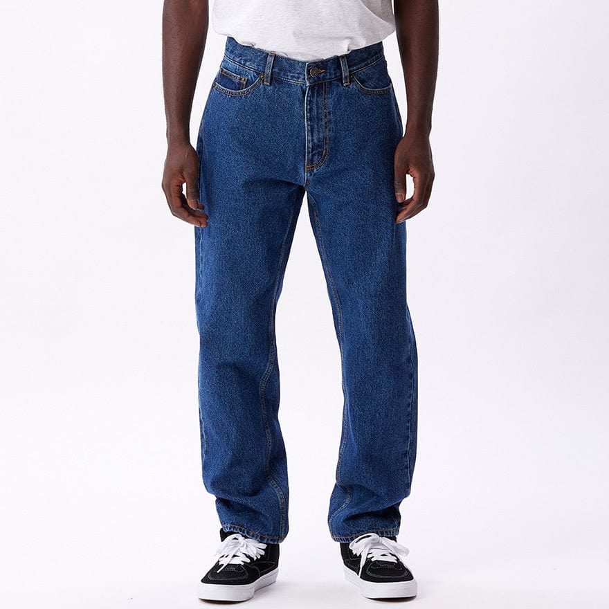 obey pantaloni BENDER DENIM PANT - STONEWASH INDIGO