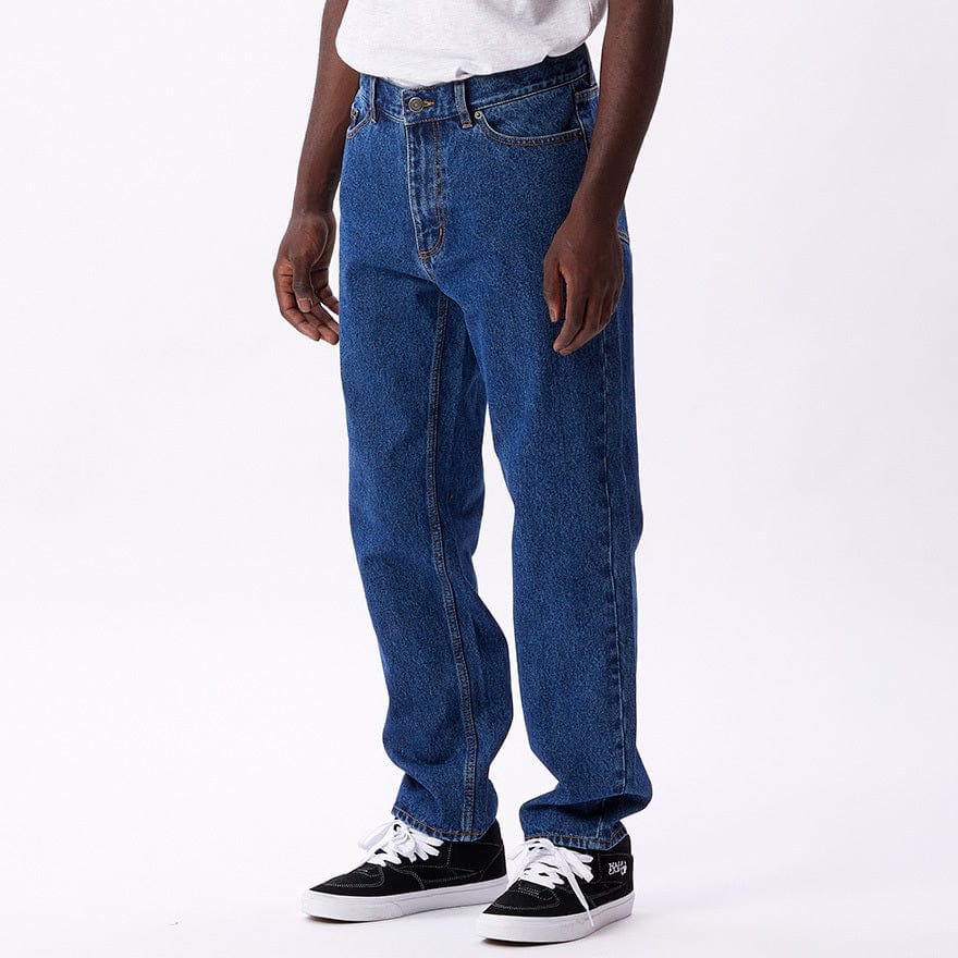 obey pantaloni BENDER DENIM PANT - STONEWASH INDIGO
