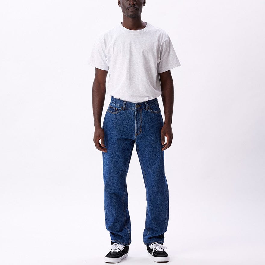 obey pantaloni BENDER DENIM PANT - STONEWASH INDIGO