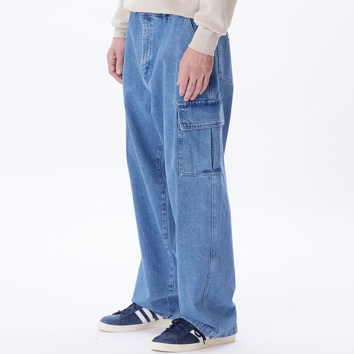 obey pantaloni BIG WIG CARGO DENIM PANT