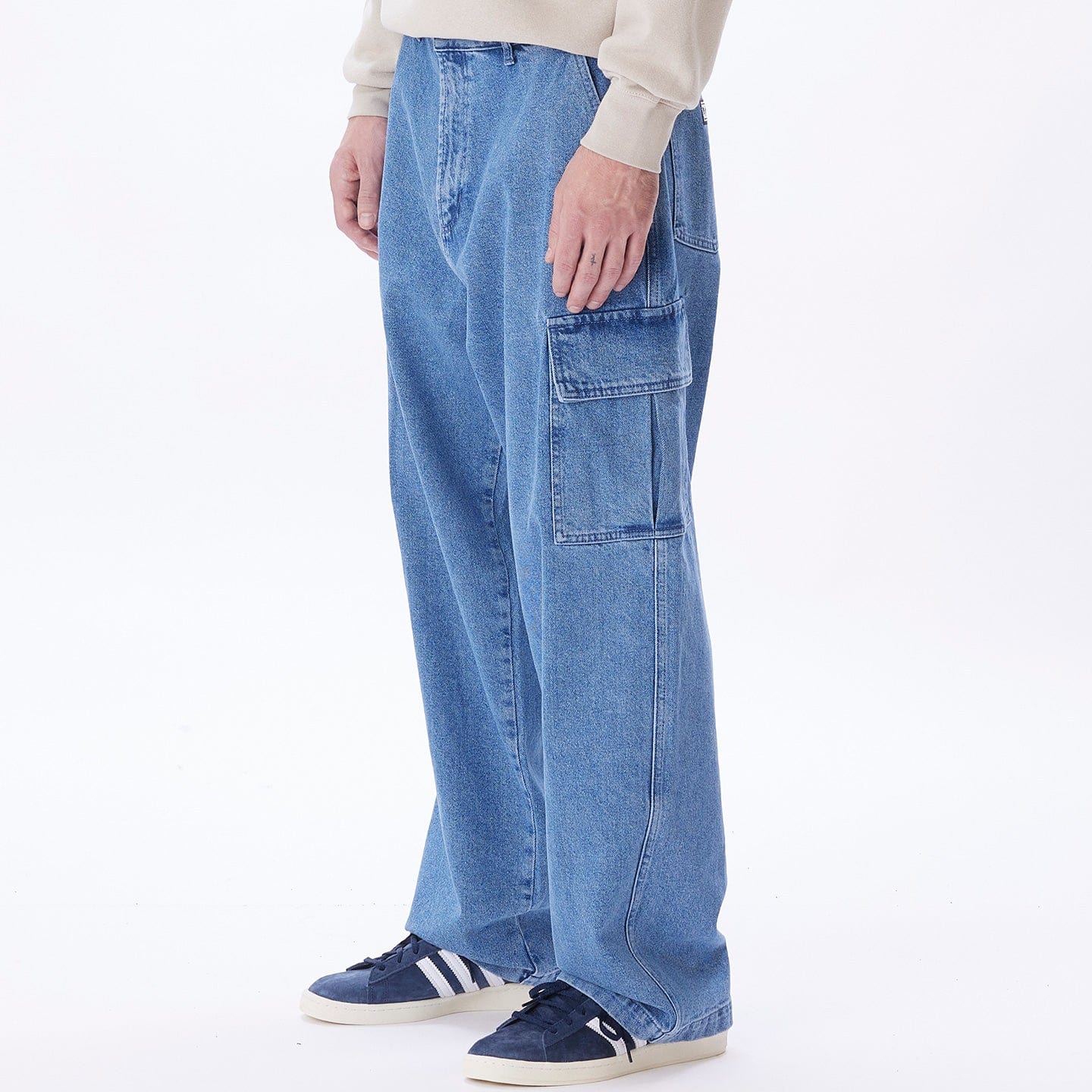 obey pantaloni BIG WIG CARGO DENIM PANT