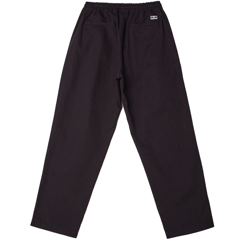 obey pantaloni EASY TWILL PANT - BLACK