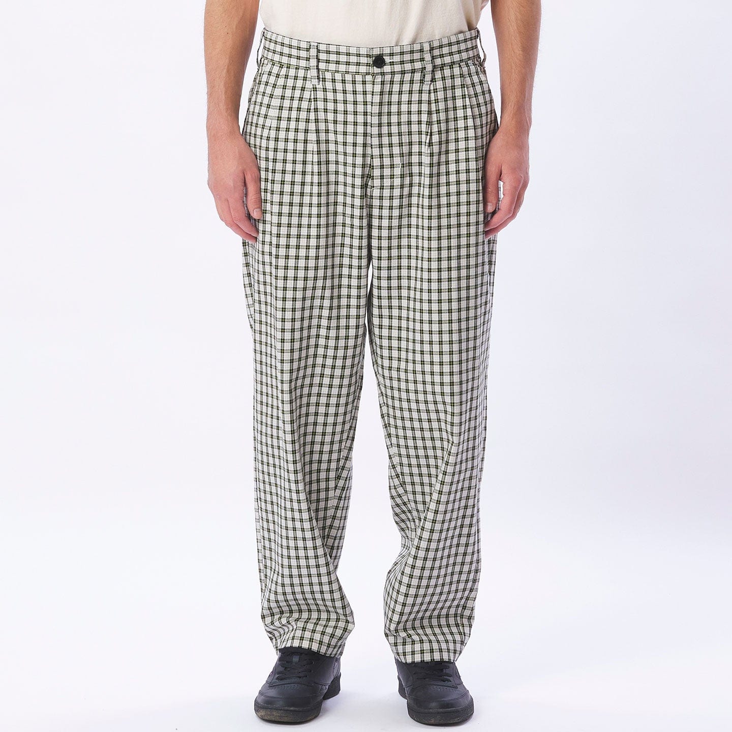 obey pantaloni FUBAR PLEATED PLAID PANT