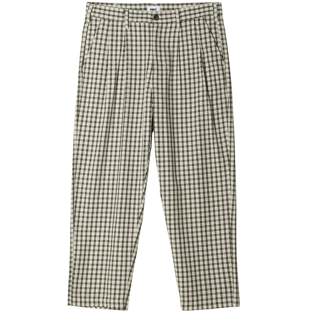 obey pantaloni FUBAR PLEATED PLAID PANT