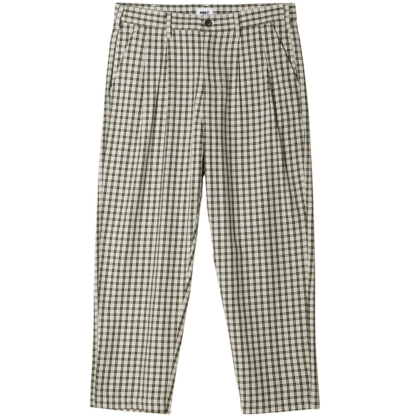 obey pantaloni FUBAR PLEATED PLAID PANT