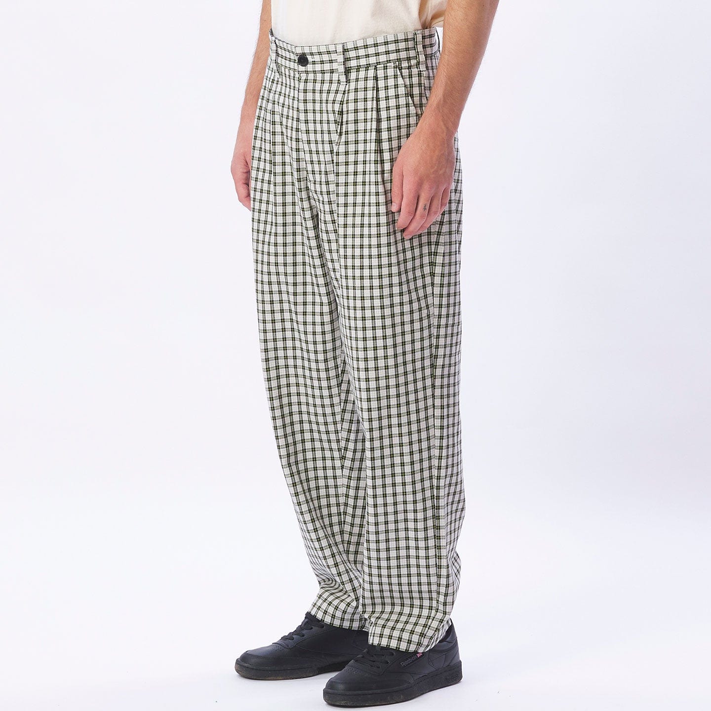 obey pantaloni FUBAR PLEATED PLAID PANT