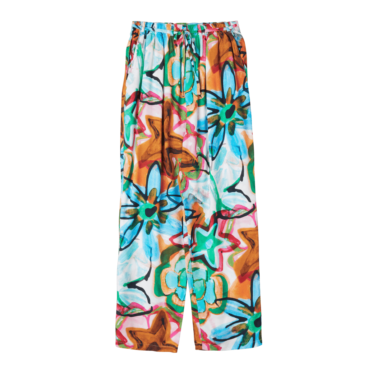 obey pantaloni Marker Drawn Flower Pant