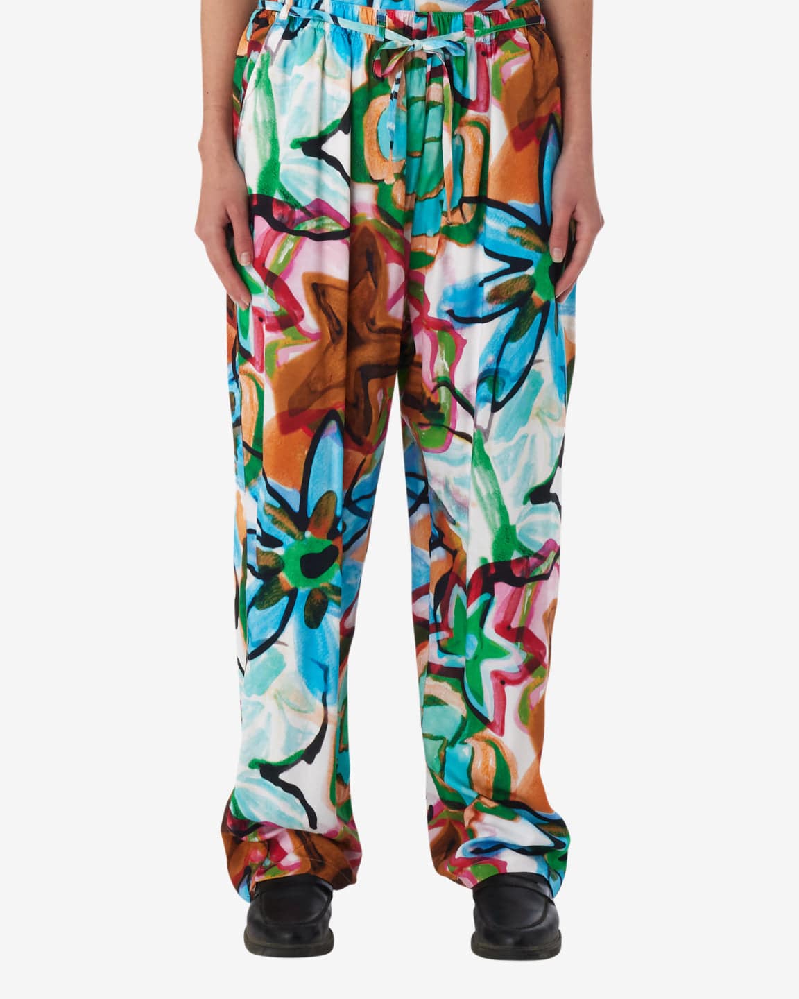 obey pantaloni Marker Drawn Flower Pant