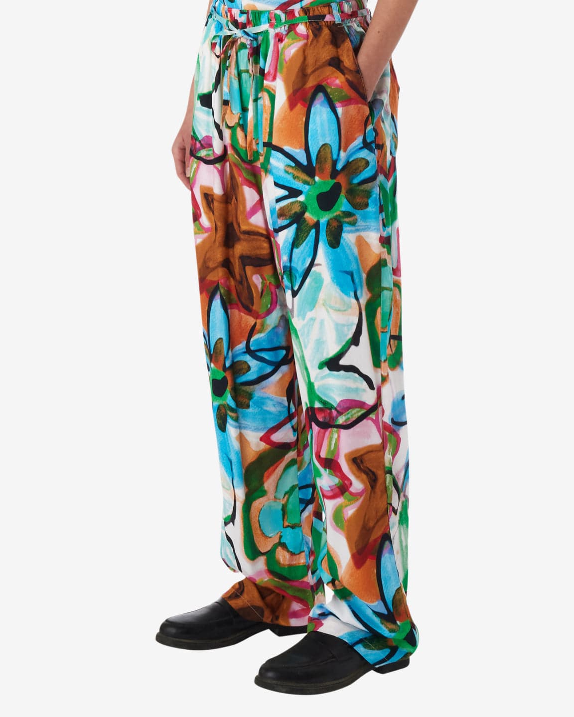 obey pantaloni Marker Drawn Flower Pant