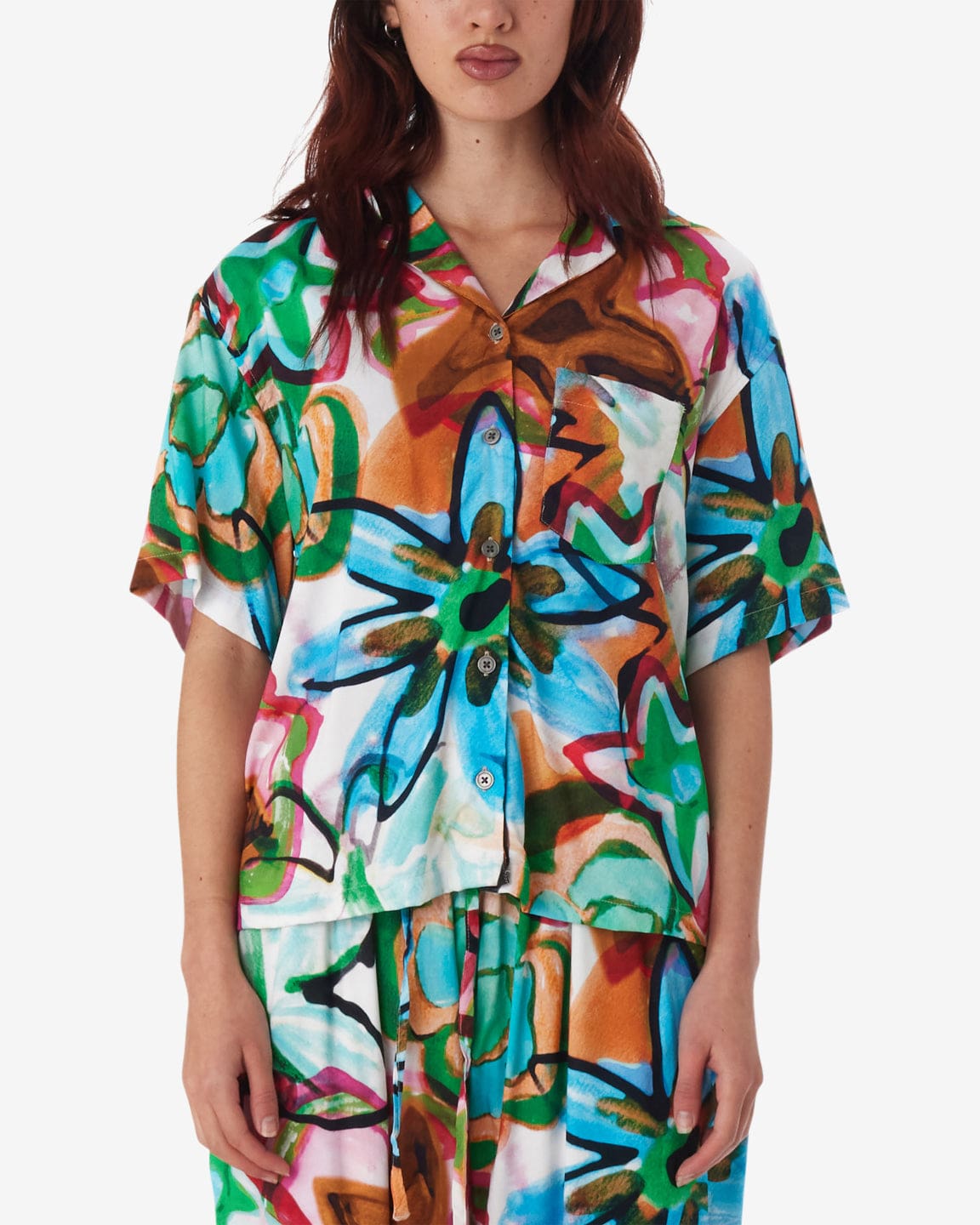 obey pantaloni Marker Drawn Flower Shirt