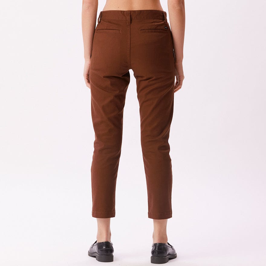 obey pantaloni STRAGGLER FLOODED PANTS - SEPIA BROWN