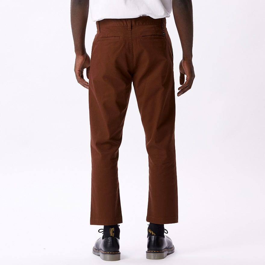 obey pantaloni STRAGGLER FLOODED PANTS - SEPIA BROWN
