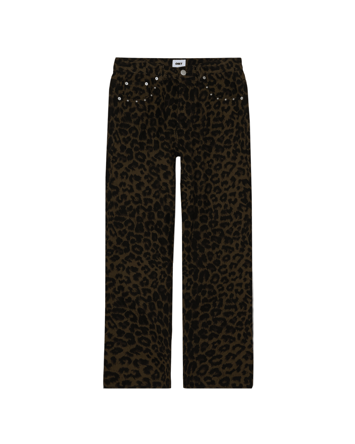 obey pantaloni Studded Boxcar Straight Leg Denim