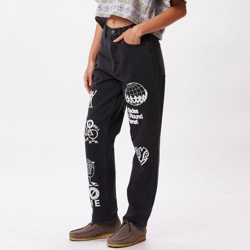 pantaloni obey TAYLOR DENIM PANTS - DUSTY BLACK