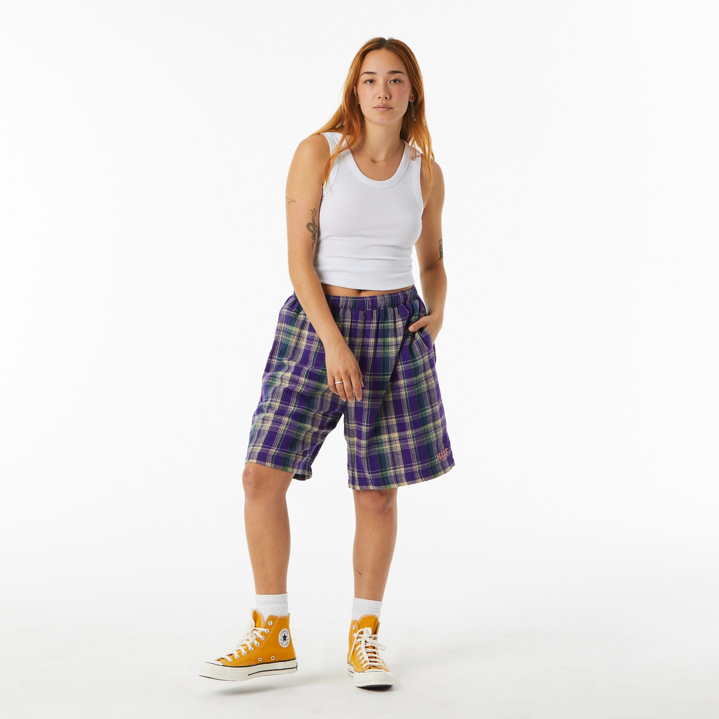 Huf | short CORTLAND FLANNEL EASY SHORT