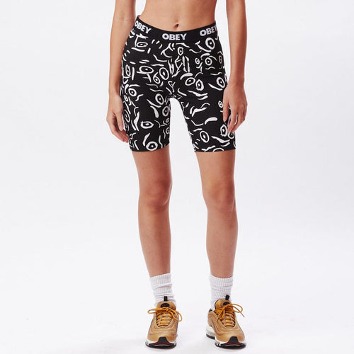 short obey SCRIBBLES SHORT - BLACK MULTI
