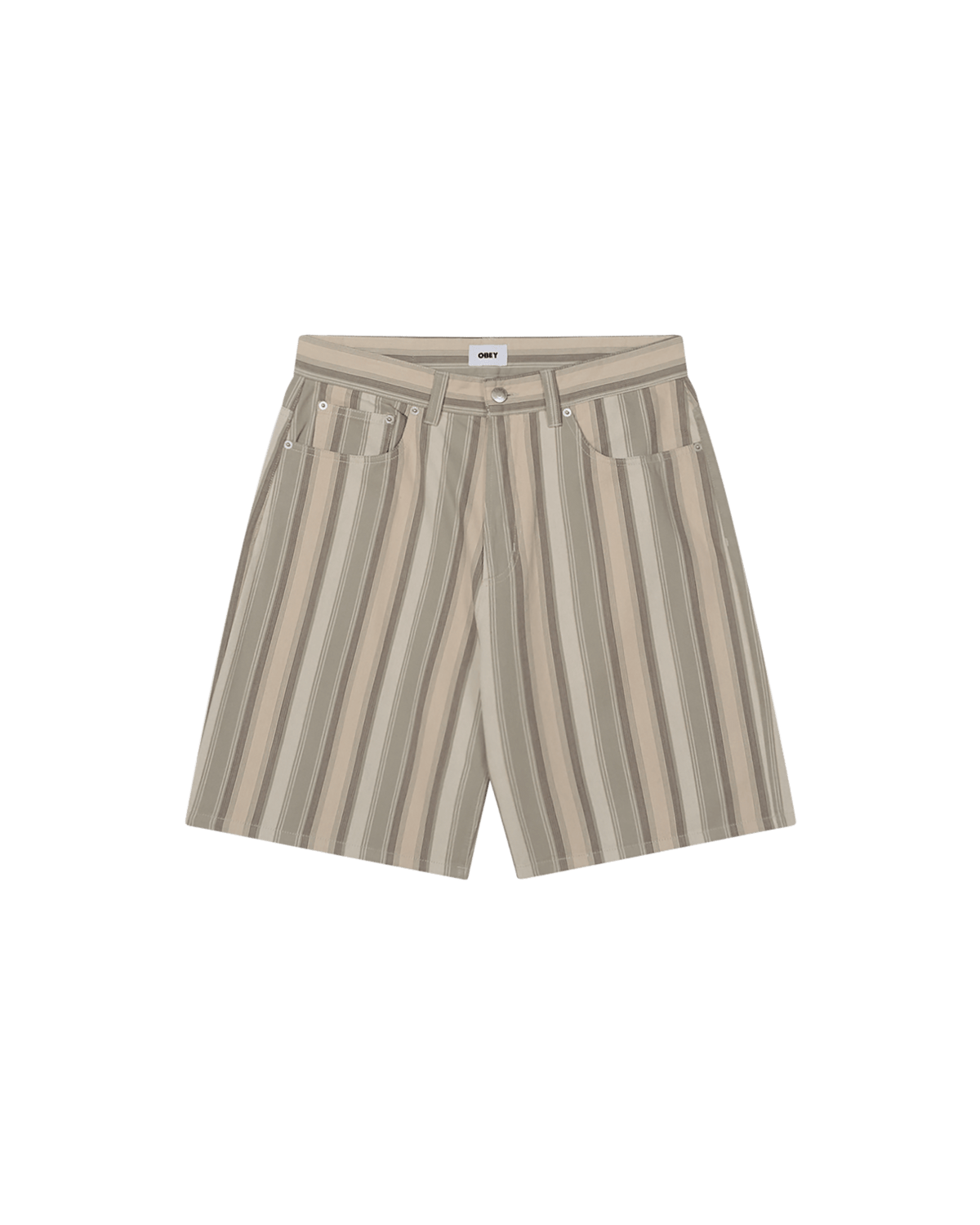 obey shorts Baja Stripe Baggy Denim Short