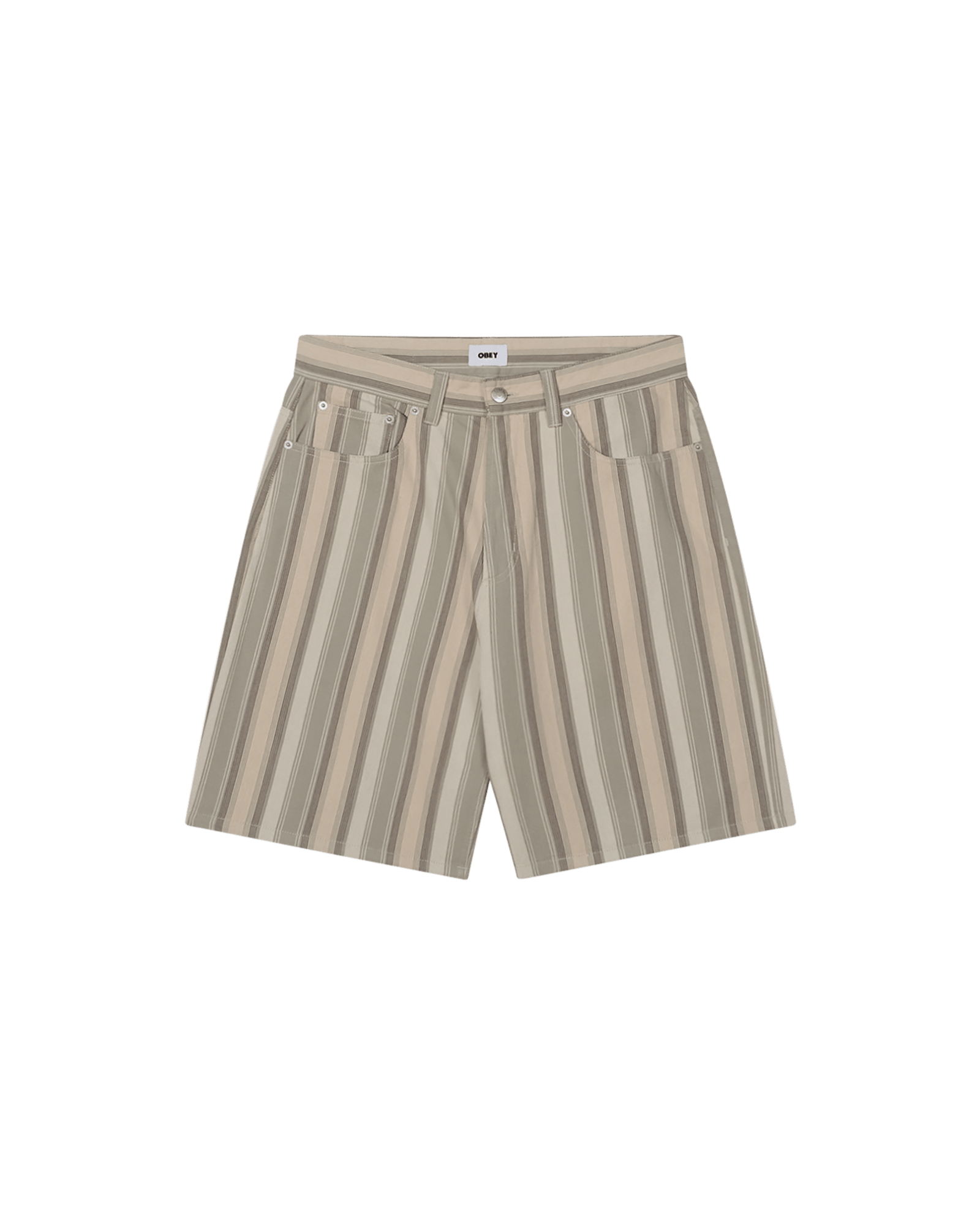 obey shorts Baja Stripe Baggy Denim Short