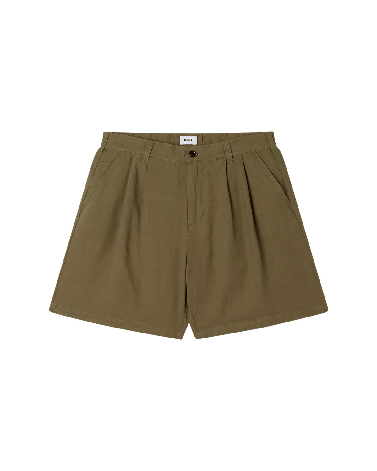 obey shorts Foster Pleated Linen Short