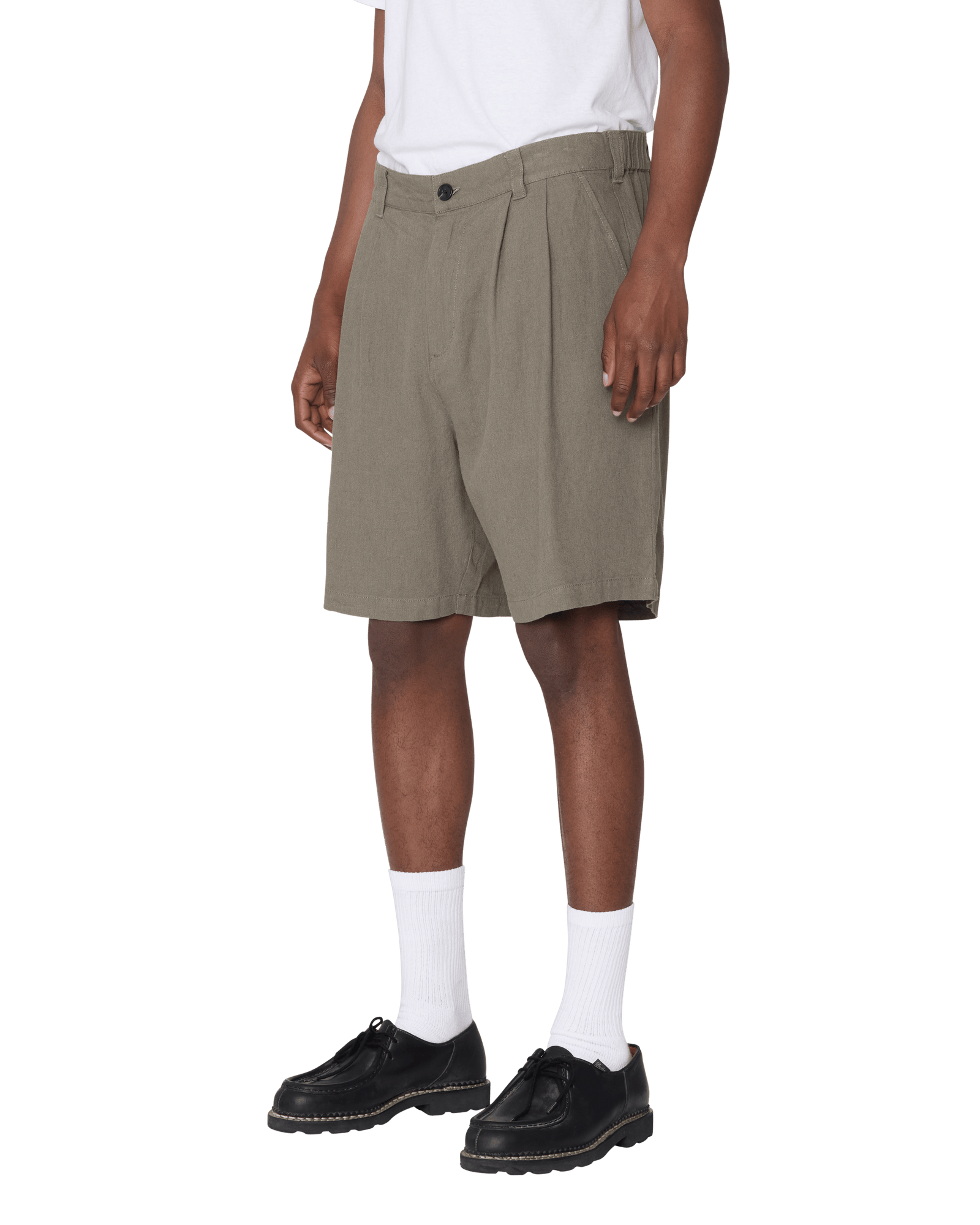 obey shorts Foster Pleated Linen Short