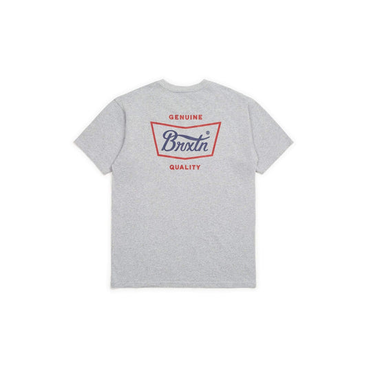 brixton Stith S/S Tee Heather Grey/Red/Blue foto 2