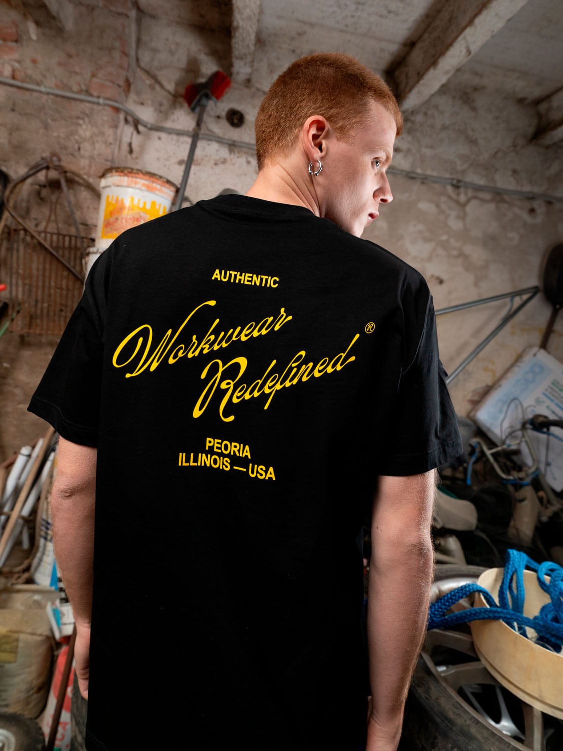 cat wwr t-shirt Authentic Workwear Redefined T Shirt