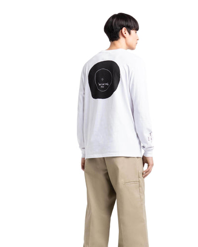 t-shirt herschel LONG SLEEVE TEE BASQUIAT BRIGHT WHITE/RECORD