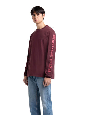 Long Sleeve Tee Sleeve Print Plum/Mineral Red