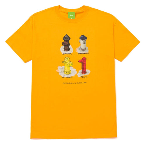 t-shirt huf ALL CITIES S/S TEE - GOLD